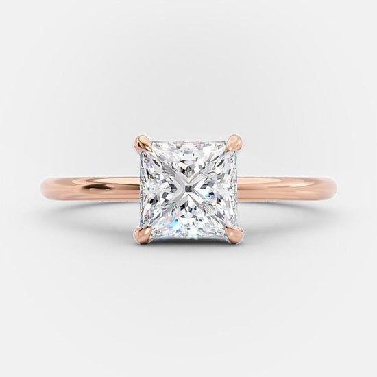 1.5 CT Princess Solitaire Style Moissanite Engagement Ring 7