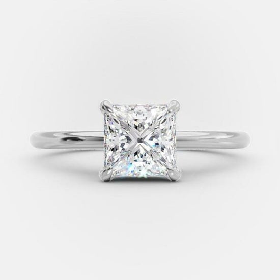 1.5 CT Princess Solitaire Style Moissanite Engagement Ring 5