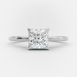 1.5 CT Princess Solitaire Style Moissanite Engagement Ring 5