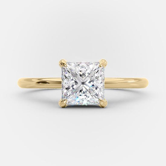 1.5 CT Princess Solitaire Style Moissanite Engagement Ring 6