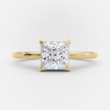 1.5 CT Princess Solitaire Style Moissanite Engagement Ring 6