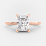 2.1 CT Radiant Cut Solitaire Style Moissanite Engagement Ring 7