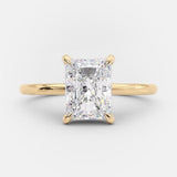 2.1 CT Radiant Cut Solitaire Style Moissanite Engagement Ring 6