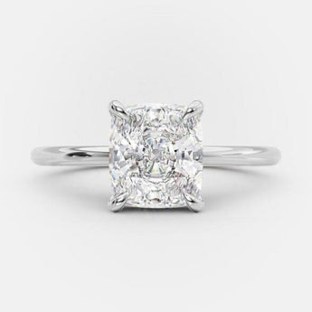 2.7 CT Cushion Solitaire Style Moissanite Engagement Ring 5