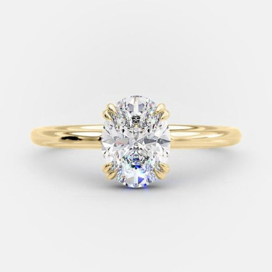 1.33 CT Oval Solitaire Hidden Halo Style Moissanite Engagement Ring 6