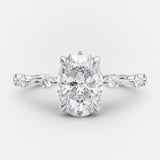 2.1 CT Oval Dainty Pave Moissanite Engagement Ring 6