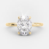 2.1 CT Oval Cut Solitaire Style Moissanite Engagement Ring 4