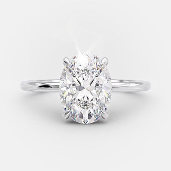 2.1 CT Oval Cut Solitaire Style Moissanite Engagement Ring 6