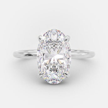 4.0 CT Oval Cut Solitaire Style Moissanite Engagement Ring 5