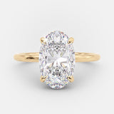 4.0 CT Oval Cut Solitaire Style Moissanite Engagement Ring 6