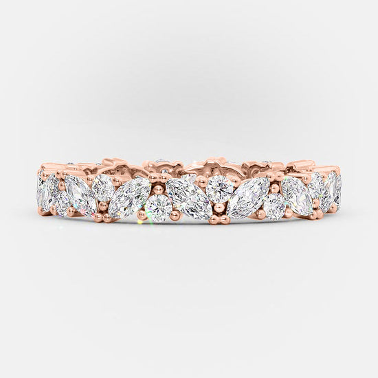 0.80 TCW Marquise and Round Cut Alternative Style Wedding Band 6