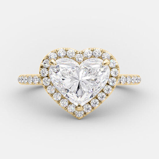 2.0 CT Heart Cut Halo Style Moissanite Engagement Ring 5