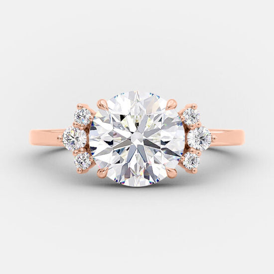 2.0 CT Round Cluster Style Moissanite Engagement Ring 7