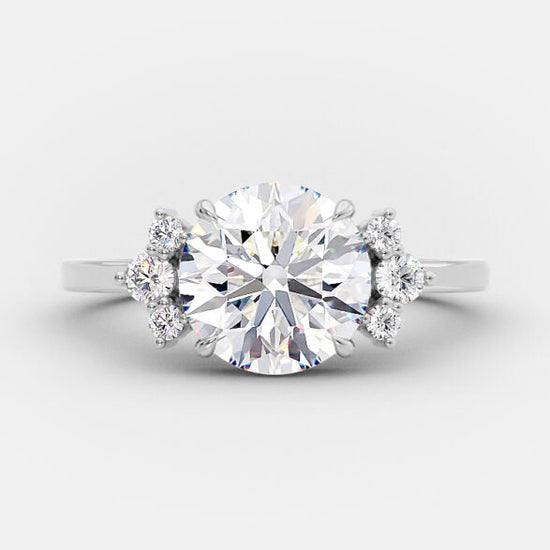 2.0 CT Round Cluster Style Moissanite Engagement Ring 5