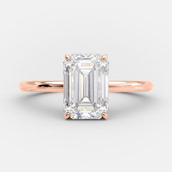 3.17  CT Emerald Cut Solitaire Style Moissanite Engagement Ring 6