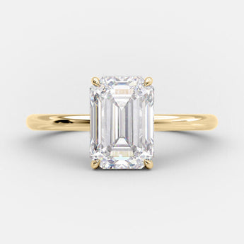 3.17  CT Emerald Cut Solitaire Style Moissanite Engagement Ring 5