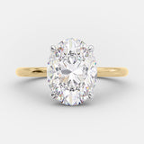 2.72 CT Oval Solitaire & Hidden Halo Moissanite Engagement Ring 6