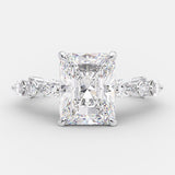 2.43 CT Radiant Pave Setting Moissanite Engagement Ring 4