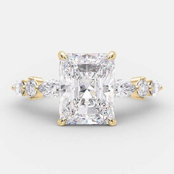 2.43 CT Radiant Pave Setting Moissanite Engagement Ring 5