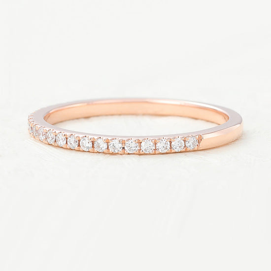 0.14 CT Round Shaped Moissanite Half Eternity Wedding Band 3