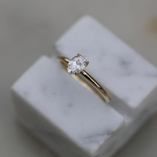 0.50 CT Oval Solitaire CVD E/VVS1 Diamond Engagement Ring 7