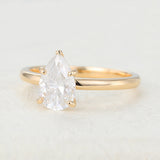 1.5 CT Pear Shaped Moissanite Solitaire Engagement Ring 2