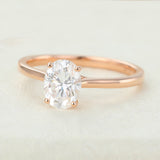 1.33 CT Oval Shaped Moissanite Solitaire Engagement Ring 3