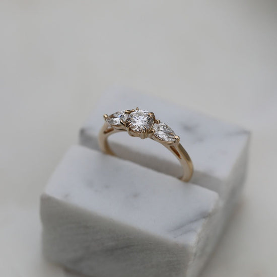 0.50 CT Round 3 Stones CVD E/VS1 Diamond Engagement Ring 6