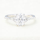 1.33 CT Oval Shaped Moissanite Pave Setting Engagement Ring 1