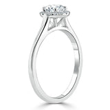 0.75 CT Round Cut Halo Moissanite Engagement Ring 4