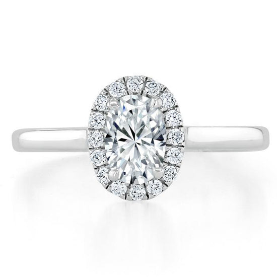 0.75 CT Oval Cut Halo Moissanite Engagement Ring 1
