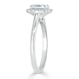 1.0 CT Radiant Cut Halo Moissanite Engagement Ring 3