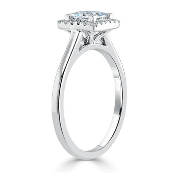 1.0 CT Princess Cut Halo Moissanite Engagement Ring 4