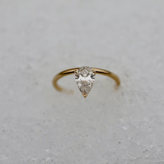 0.93 CT Pear Solitaire CVD F/VVS1 Diamond Engagement Ring 9