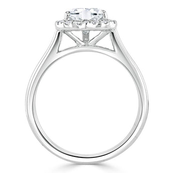 1.0 CT Heart Cut Halo Moissanite Engagement Ring 5