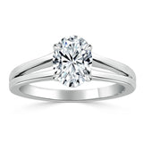 0.94 CT Oval Cut Solitaire Moissanite Engagement Ring 2