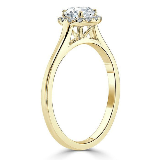 0.75 CT Round Cut Halo Moissanite Engagement Ring 6