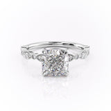 2.15 CT Cushion Cut Pave Moissanite Engagement Ring 10