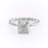 2.15 CT Cushion Cut Twisted Band Moissanite Engagement Ring 10