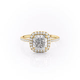 2.54 CT Cushion Cut Halo Style Moissanite Engagement Ring 11