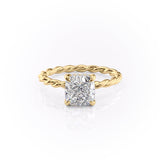 2.15 CT Cushion Cut Twisted Band Moissanite Engagement Ring 11