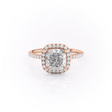 2.54 CT Cushion Cut Halo Style Moissanite Engagement Ring 12