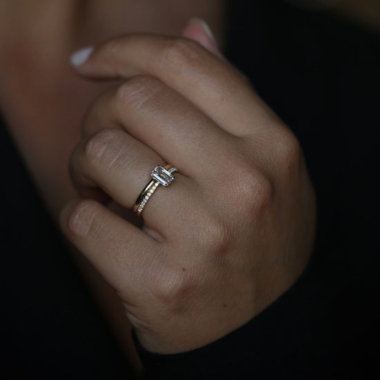 0.50 CT Emerald Solitaire CVD E/VVS1 Diamond Engagement Ring 4