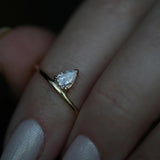 0.30 CT Pear Solitaire CVD E/VS1 Diamond Engagement Ring 4