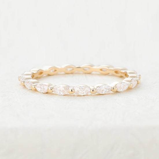 1.44 CT Marquise Shaped Moissanite Full Eternity Wedding Band 1