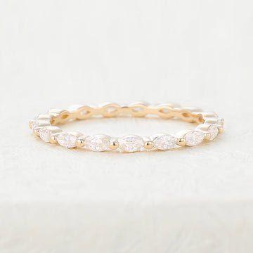 1.44 CT Marquise Shaped Moissanite Full Eternity Wedding Band 1