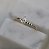 0.20 CT Pear Solitaire CVD F/VVS1 Diamond Engagement Ring 1