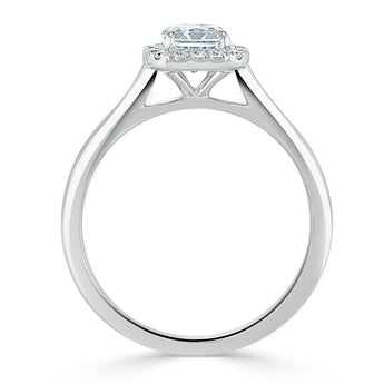 1.0 CT Radiant Cut Halo Moissanite Engagement Ring 4