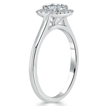 0.75 CT Cushion Cut Halo Moissanite Engagement Ring 3