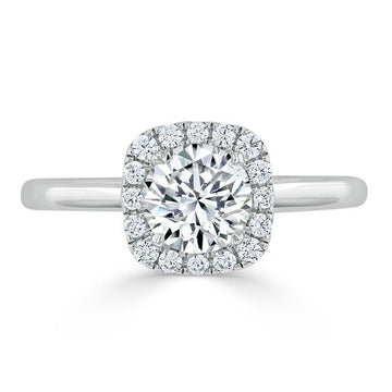 0.75 CT Round Cut Halo Moissanite Engagement Ring 1